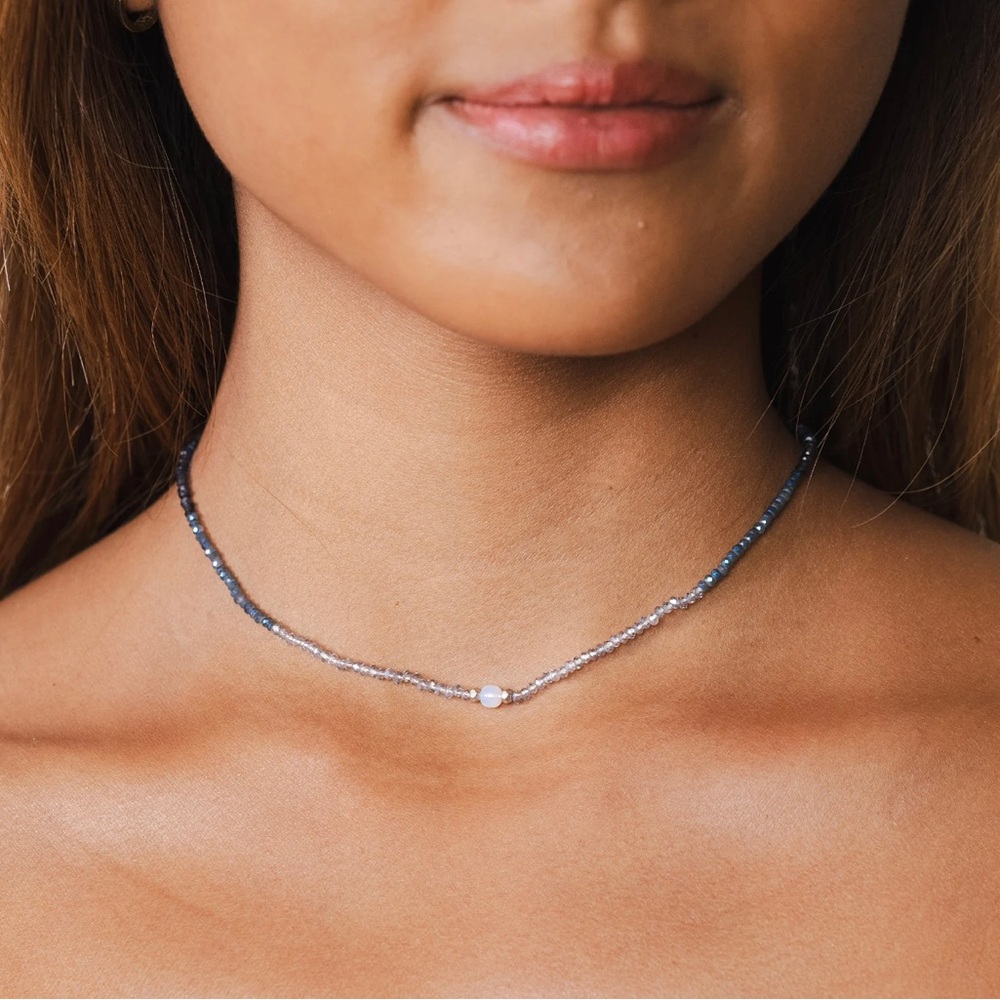 Lotus and Luna Moonstone Goddess Necklace
